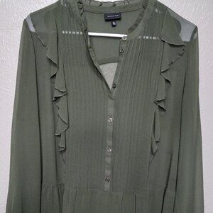Who What Wear Olive Green Boho Blouse Size XL.